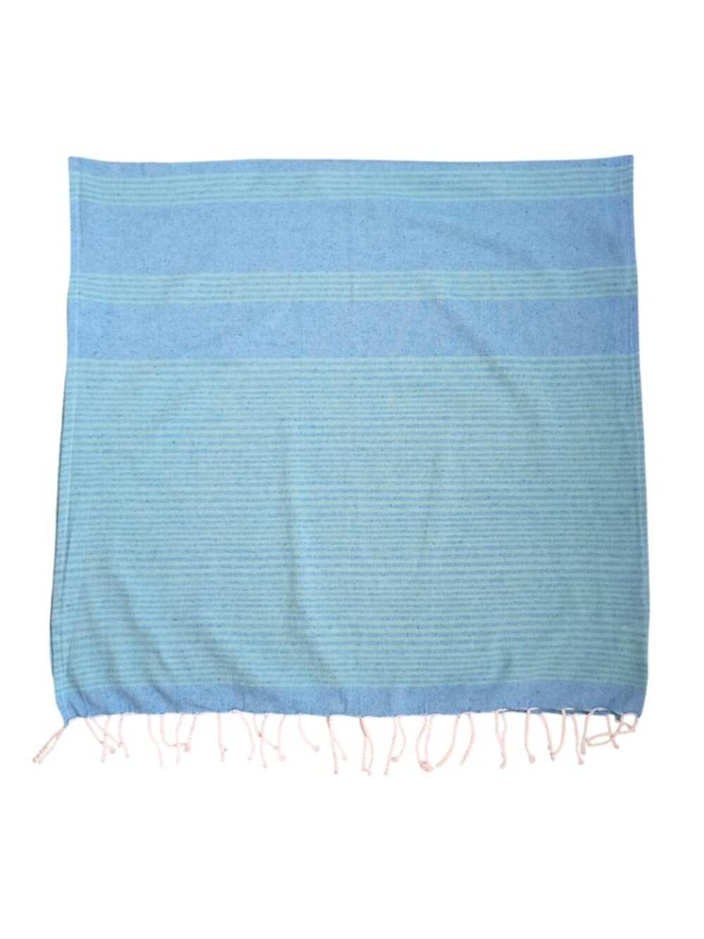 Abadia Mallorca Blue Green Fringed Scarf - Cotton Mediterranean Pareo Shawl